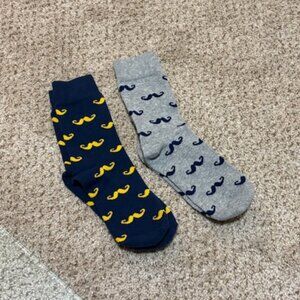 Pair of Men's Mustache Dress Socks